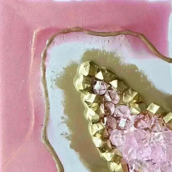 Resin Geode Painting on Wood Panel - Picture 1 of 1